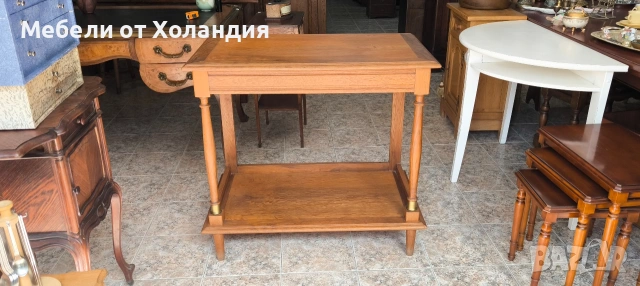 Дъбова масичка/конзола на 2 нива, снимка 2 - Етажерки - 54438425