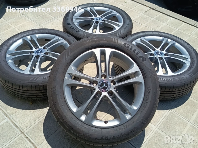 Оригинални джанти Мерцедес 17" 5х112 Mercedes 5x112 с гуми 205/55/17 дот1525 нови комплект 