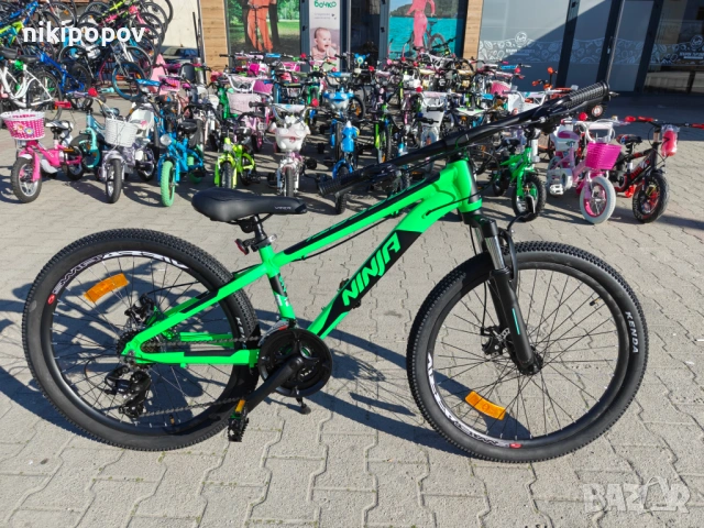 BG Алуминиев велосипед 24" NINJA зелен, снимка 2 - Велосипеди - 54334827