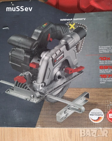 Акумулаторен циркуляр 12В на Парксайд модел PHSAP 12V A1, снимка 2 - Триони и циркуляри - 54602877