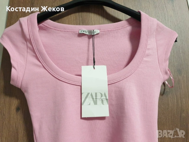 Нова със етикет. Дамска оригинална блузка. ZARA , снимка 4 - Тениски - 55072764