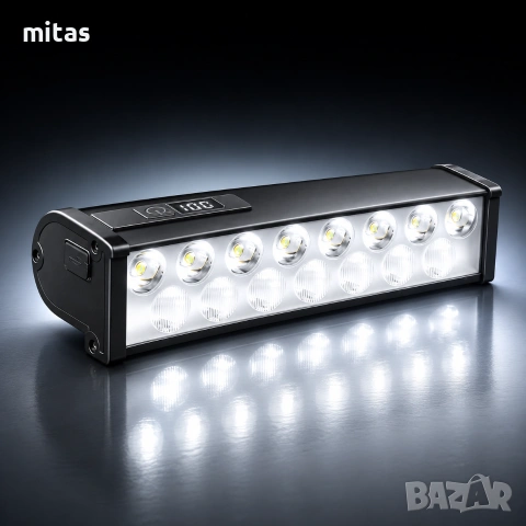 Ултра ярък 15 LED бар за велосипед, 4000 lm, USB-C, Бяла и жълта светлина, снимка 2 - Аксесоари за велосипеди - 55226802