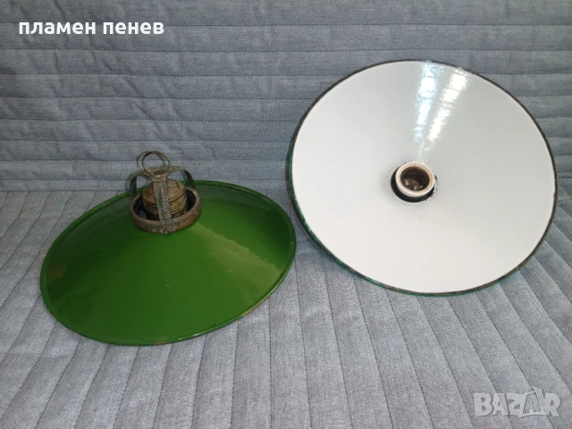 емайлирани лампи-комплект, снимка 2 - Антикварни и старинни предмети - 54316854