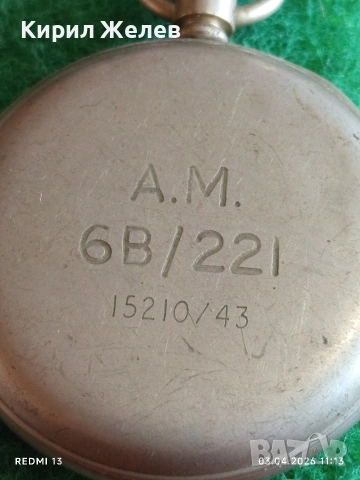 Античен джобен хронометър Кралски военновъздушни сили Великобритания 48643, снимка 5 - Антикварни и старинни предмети - 54076101