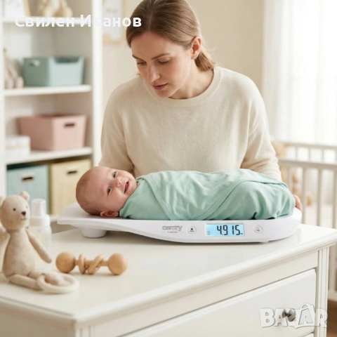 Бебешка електронна везна Camry – Прецизно измерване до 20 кг с HOLD функция и LCD дисплей, снимка 4 - Други - 54349999