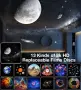 Galaxy Projector, 17-цветна проекторна светлина, нощна лампа Aurora, 15 бели шума, 12 диска, снимка 2