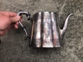 старинни дебело посребрени съдове /чайник, кана/ - два броя, снимка 8