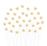 20 броя звездчки на клечка златисти сребристи за декорация на торта , снимка 1