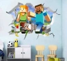 2 вида Minecraft Майнкрафт герои самозалепващ стикер лепенка за стена или гардероб, снимка 4