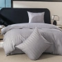 Комплект спално бельо 160x200 см с 2 калъфки 70x80 см, сатенени райета, микрофибър/памук , снимка 10