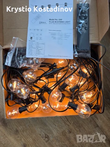 LED външни светлинни гирлянди – 20 метра, 24 крушки., снимка 2 - Други - 55403900