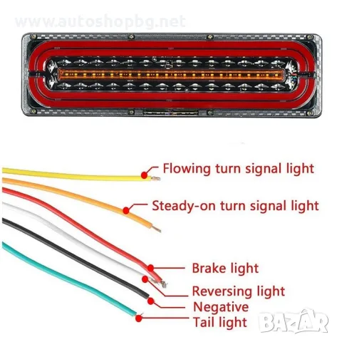 Стопове LED с Бягаща светлина 12/24V 46см комплект, снимка 5 - Аксесоари и консумативи - 55682820
