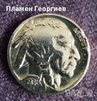 5 цента САЩ 1936 .Бъфало .позлатени, снимка 2 - Нумизматика и бонистика - 55567808