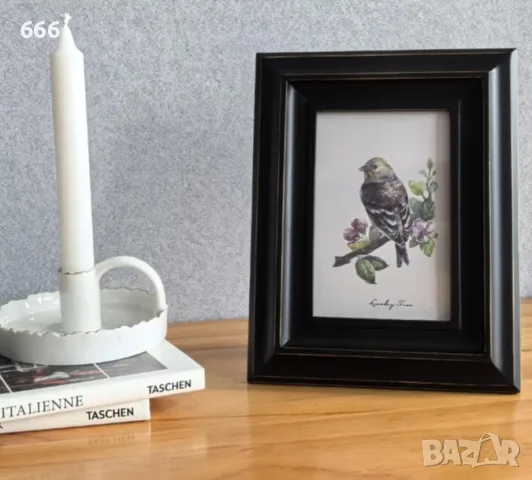 Дървена рамка за снимки 10x15cm винтидж масив & стъкло – Натурал