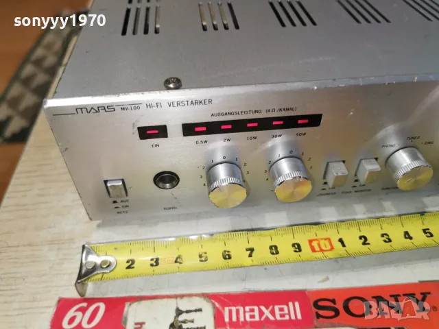 MARS MV-100 HI-FI AMPLIFIER ВНОС GERMANY 1008261012L4, снимка 5 - Ресийвъри, усилватели, смесителни пултове - 55610516