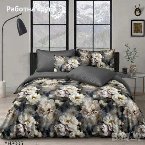 Флоралени десени от памучен сатен с ластик , снимка 16 - Спално бельо - 54072789