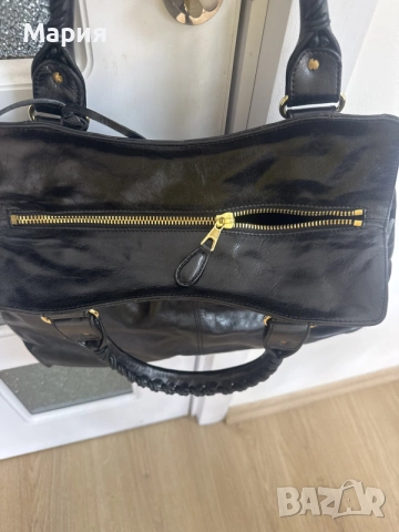 Голяма черна чанта от естествена кожа на „Баленциага/Balenciaga“ не използвана , снимка 5 - Чанти - 55415198