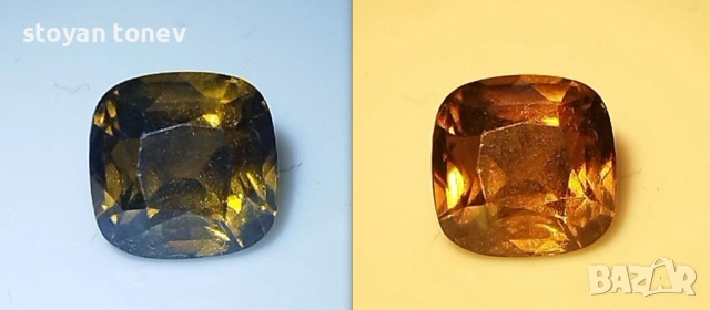 Естествен александрит с драматична промяна на цвета 1,28 карата! Сертификат!