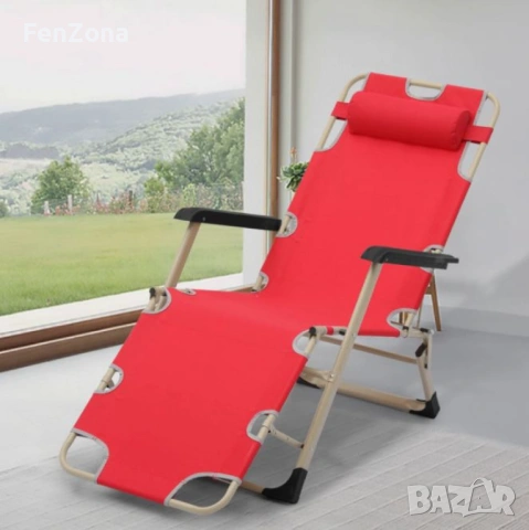 Голям Многофункционален сгъваем шезлонг-стол с възглавничка NS6012, снимка 7 - Градински мебели, декорация  - 54096518
