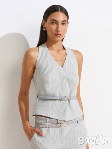 Елегантен елек тип мъжка жилетка, цвят сив