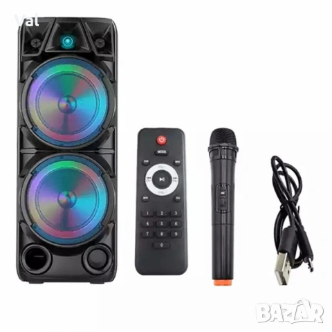 Bluetooth тонколона speaker ZQS-8210 2x8" 4800mAh, снимка 5 - Тонколони - 54825916