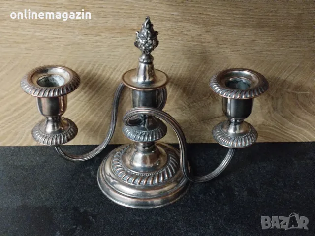 Старинен бронзов свещеник , снимка 6 - Антикварни и старинни предмети - 55696205