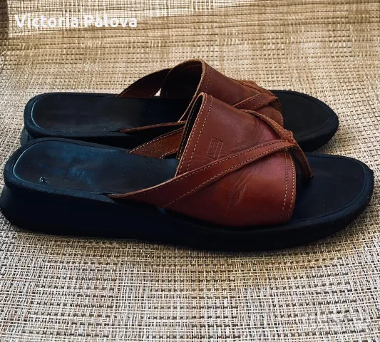 Оригинални кожени чехли Vagabond Shoemakers - естествена кожа, стелка 25.5 см, снимка 6 - Чехли - 55523128
