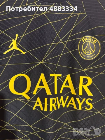 Jordan - Air Jordan x Paris Saint-Germain 2022/23 Match Fourth Soccer Jersey 'Black Yell, снимка 2 - Тениски - 55627308