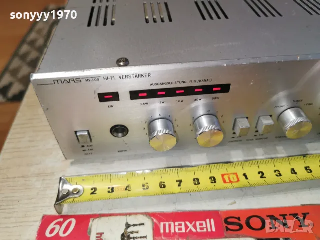 MARS MV-100 HI-FI AMPLIFIER ВНОС GERMANY 1008261012L4, снимка 9 - Ресийвъри, усилватели, смесителни пултове - 55610516