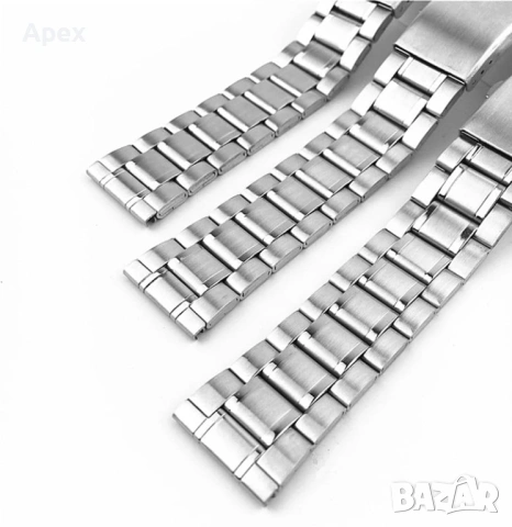 Верижки за Часовници с Извини Пластини.Верижка за Часовник Заоблени Краища Seiko/Orient/Casio/Ракета, снимка 6 - Каишки за часовници - 54169387