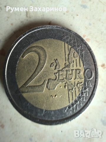 Монета 2 Евро от 2001 с дефект , снимка 2 - Нумизматика и бонистика - 53992085