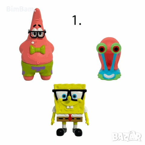 Комплект 3D фигурки мини Спондж Боб / Sponge Bob - различни модели, снимка 2 - Фигурки - 54444932