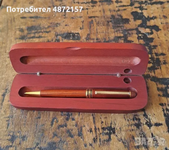 химикалка махагонова в махагонова дървена кутия, снимка 5 - Колекции - 55579287