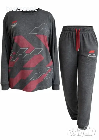 Комплект пижама Qatar Airways Бизнес Класа Formula 1 Pyjamas унисекс размер L червено сиво 2026, снимка 2 - Други - 54828212