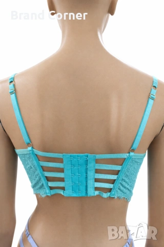 Hunkemöller дамски сутиен 80D – тюркоазена дантела с ефектен дизайн, снимка 4 - Бельо - 54518720