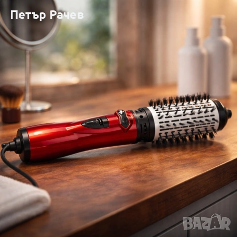 Професионална електрическа четка 3-в-1 за изправяне, къдрене и сушене, 1200W, автоматично въртене, снимка 5 - Сешоари - 53985201