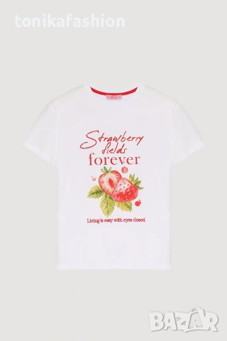 Широка тениска с щампа, снимка 6 - Тениски - 53975068