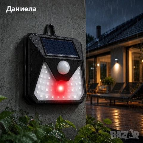 Соларна лампа с репелер за животни – ултразвукова и LED защита със сензор за движение, снимка 3 - Соларни лампи - 54858176