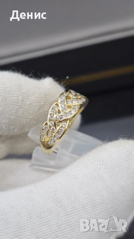 Луксозен пръстен 18K (750) с естествени диаманти | 5.44 гр | Infinity Weave Design, снимка 4 - Пръстени - 55282420