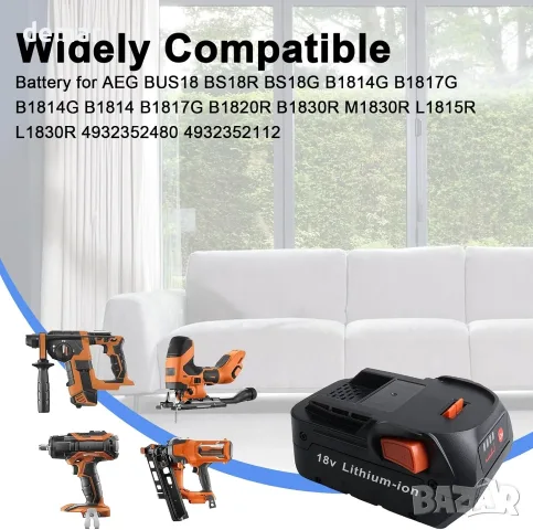 Резервна батерия 18 V 5000 mAh за AEG и RIDGID, снимка 3 - Други инструменти - 55330334