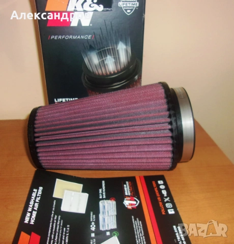 Спортен филтър K&N-оригинал, отвор 89-90мм, чисто нов, промо цена!