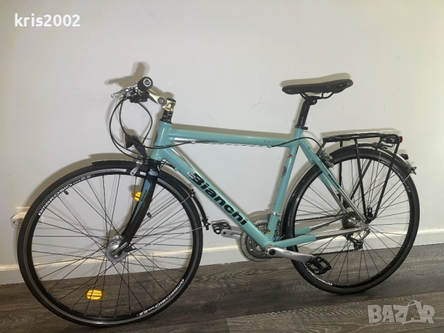 Велосипед Bianchi Via delle BATTAGLIE – Оригинален, Хибрид, Shimano Sora, снимка 15 - Велосипеди - 54380311