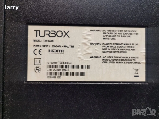 Телевизор Turbo-X TXV-4330D на части