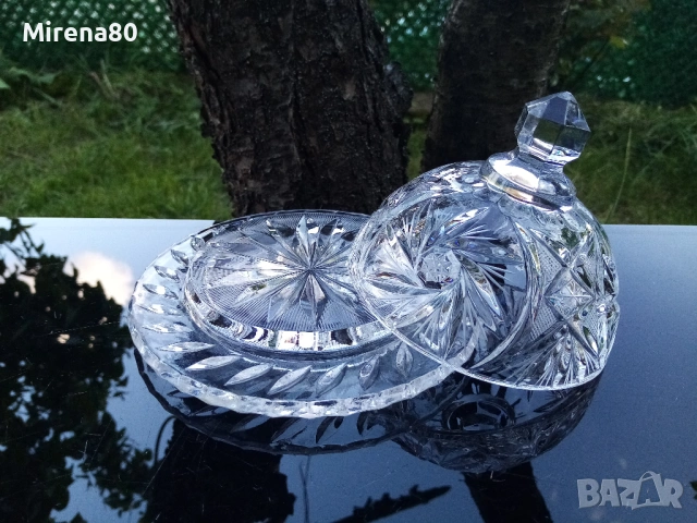 Кристален съд за масло, снимка 2 - Антикварни и старинни предмети - 54402999