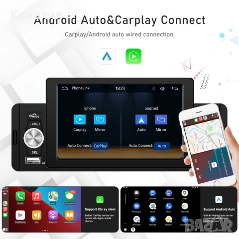 Podofo 5-инчов 1Din мултимедиен плейър за Citroen C1, снимка 12 - Аксесоари и консумативи - 54096749