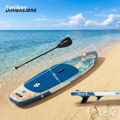 НОВ Надуваем Падълборд (SUP) SOLAVERO 335см - Пълен комплект