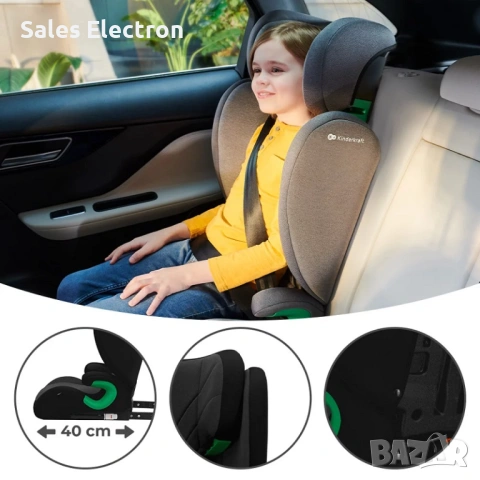 Продавам ново- Столче за кола Kinderkraft Junior fix 2 i-size, Graphite black, i – Size , снимка 7 - Столчета за кола и колело - 54167779