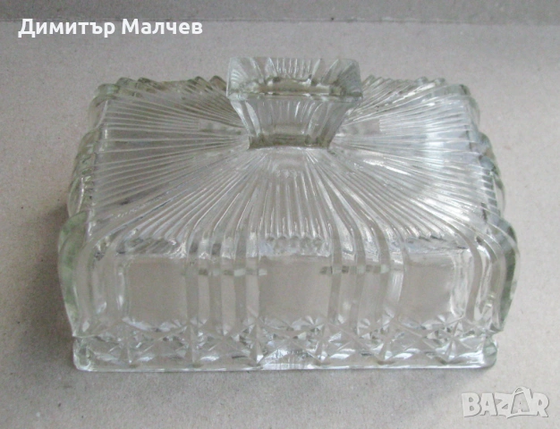 Стъклен капак от старинна масленица 17/11/10 см, отличен, снимка 2 - Антикварни и старинни предмети - 54736785