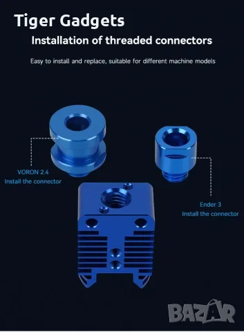TZ-E3-2.0 Hot End Kit 24V 48W за Ender 3, Ender 3 V2, Ender 3 Pro, CR-10 и Voron 2.4, снимка 9 - Резервни части за машини - 55396778