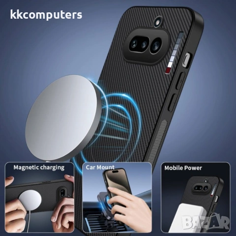 WANLONFENG TQ Магнитен Калъф за Nothing Phone (4a) - PC+TPU, Карбон текстура, 4 цвята, снимка 7 - Калъфи, кейсове - 54087411
